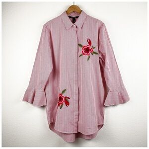 NWT Walter Baker‎ Hilary Tunic in Red/White Stripe Size Large